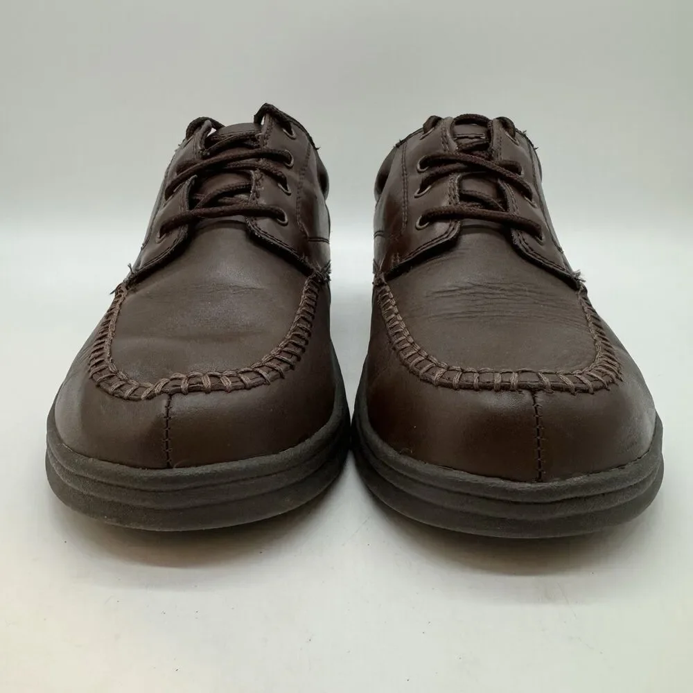 Dr. Scholl's Ross Derby Shoes Men's 10.5W Brown Leather Split Toe Lace Up Oxford